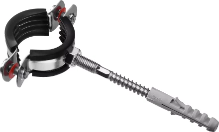 ЗУБР 1, цинк, 1 шт, трубный хомут с сантехнической шпилькой и дюбелем (37866-32-37) купить в Тюмени