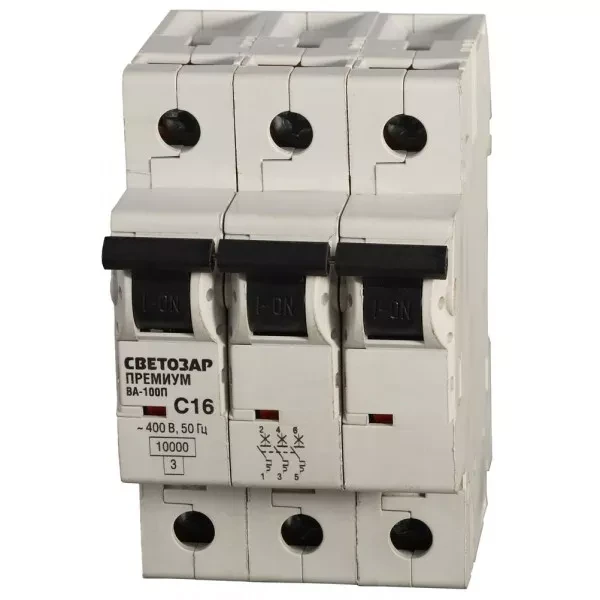 Выключатель автоматический СВЕТОЗАР "ПРЕМИУМ" 3-полюсный, 40 A, "C", откл. сп. 10 кА, 400 В SV-49033-40-C купить в Тюмени