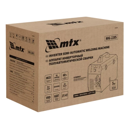 Аппарат инвертор. полуавтомат. cварки MTX MIG-220S 94304, 220A, ПВ 60%, катушка 5 кг купить в Тюмени