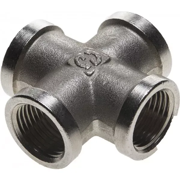 Крестовина GENERAL FITTINGS никелированная латунь, г/г/г/г, 1/2" 51048-1/2 купить в Тюмени