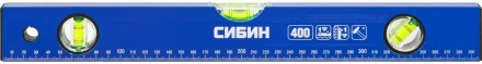 Уровень СИБИН коробчатый, 3 противоударных ампулы, измерительная линейка, 40см 34605-040 купить в Тюмени