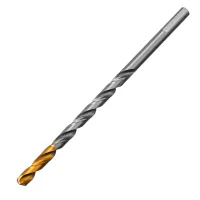 Сверло спиральное по металлу Denzel 6 х 139 мм, Р6М5, Golden Tip, удлиненное, 718256