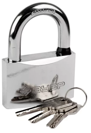 Замок ЗУБР &quot;ЭКСПЕРТ&quot; навесной, стальной корпус, классическая форма, закаленная дужка, 70мм 37227-70 купить в Тюмени