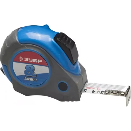 Рулетка ЗУБР &quot;ЭКСПЕРТ&quot;, двухкомпонентный корпус, автостоп, 8м/25мм 34057-08-25_z02 купить в Тюмени