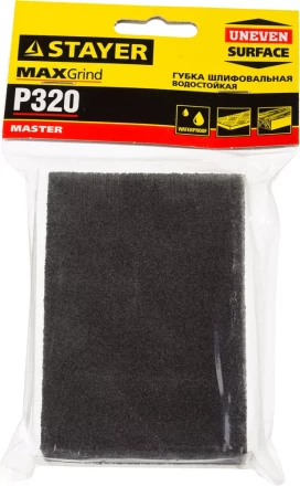 Губка шлифовальная STAYER "MASTER" четырехсторонняя, зерно - оксид алюминия, Р320, 100 x 68 x 26 мм. 3560-4 купить в Тюмени