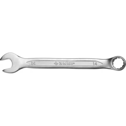 Ключ ЗУБР &quot;МАСТЕР&quot; гаечный комбинированный, Cr-V сталь, хромированный, 14мм 27087-14 купить в Тюмени