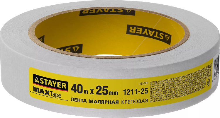 Малярная лента STAYER "MASTER", креповая, 25мм х 40м 1211-25 купить в Тюмени