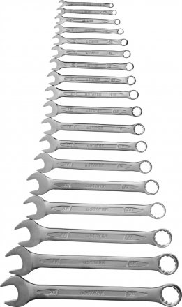 Набор: Ключ STAYER &quot;PROFI&quot; гаечный комбинированный, Cr-V сталь, хромированный, 6-32мм, 18шт 27081-H18 купить в Тюмени