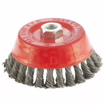 Щетка для УШМ, 125 мм, М14, &quot;чашка&quot;, крученая проволока 0,8 мм  MTX 74625 купить в Тюмени