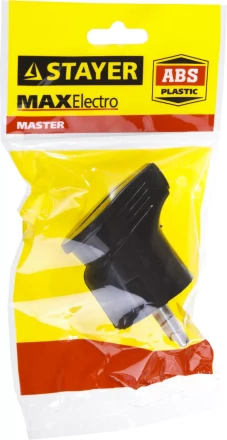 Вилка MAXElectro электрическая, 16А/220В, угловая, с заземлением, черная, STAYER 55161-B купить в Тюмени