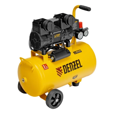 Компрессор безмасл. малошумный DLP-950/24, 950Вт,24 л, 2850 об/мин, 170 л/мин// Denzel 58142 купить в Тюмени