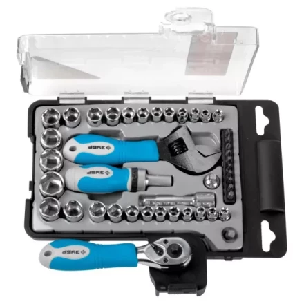 Набор ЗУБР Слесарно-монтажный инструмент &quot;ЭКСПЕРТ&quot;, ключ развод.,отвертка реверс. с насадками, пласт.бокс, 43пред. 25290-H43 купить в Тюмени