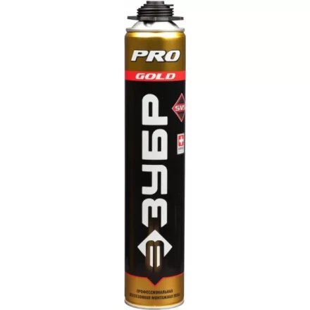 Пена ЗУБР &quot;GOLD PRO&quot; профессиональная, монтажная, пистолетная, всесезонная, 750мл 41155 купить в Тюмени