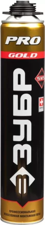 Пена ЗУБР &quot;GOLD PRO&quot; профессиональная, монтажная, пистолетная, всесезонная, 750мл 41155 купить в Тюмени