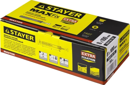 Дюбель-гвоздь полипропиленовый, потайный бортик, 8 x 100 мм, 50 шт, STAYER Master 30645-08-100 30645-08-100 купить в Тюмени