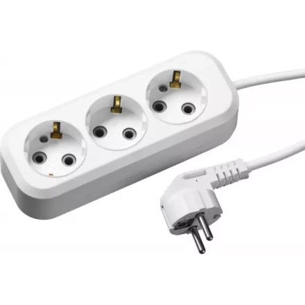 Удлинитель СИБИН электрический, ПВС сечение 0,75кв мм, 3 гнезда, макс мощн 2200Вт, 3м, заземление 55034-3 купить в Тюмени