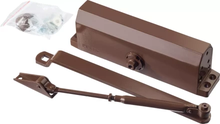 Доводчик дверной STAYER, для дверей массой до 100 кг, цвет коричневый 37917-100 купить в Тюмени