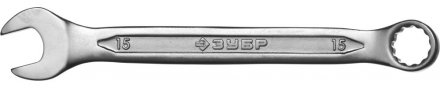 Ключ ЗУБР &quot;МАСТЕР&quot; гаечный комбинированный, Cr-V сталь, хромированный, 15мм 27087-15 купить в Тюмени