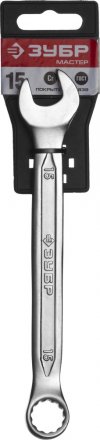 Ключ ЗУБР &quot;МАСТЕР&quot; гаечный комбинированный, Cr-V сталь, хромированный, 15мм 27087-15 купить в Тюмени