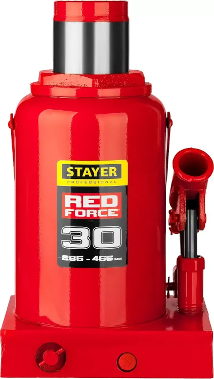 Домкрат гидравлический бутылочный "RED FORCE", 30т, 285-465 мм, STAYER 43160-30 43160-30_z01 купить в Тюмени