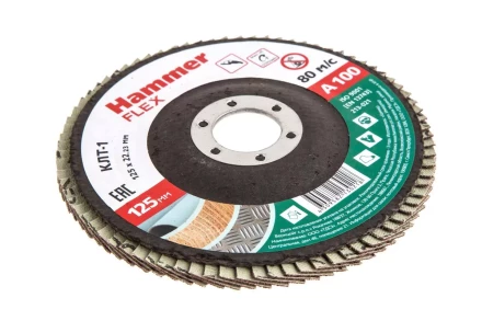 Круг Лепестковый Торцевой (КЛТ) HAMMER КЛТ 1 Ф125х22 Р100 213-021 купить в Тюмени