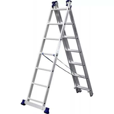 Лестница СИБИН универсальная, трехсекционная со стабилизатором, 7 ступеней 38833-07 купить в Тюмени