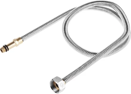 Подводка ЗУБР &quot;ЭКСПЕРТ&quot; сильфонная из нержавеющей стали, для смесителя, удлиненная, г/ш (гайка-штуцер), 1/2&quot;, 0,8м 51013-080 купить в Тюмени