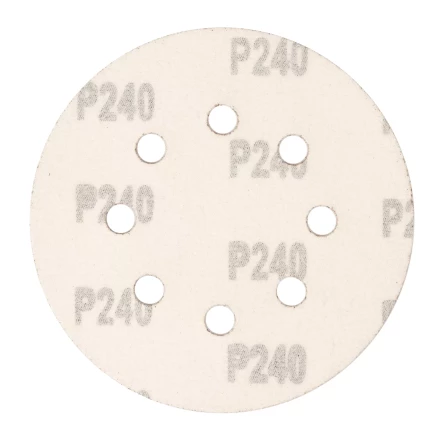 Круг абразивный на ворсовой подложке под &quot;липучку&quot;, перфорированный, P 240, 125 мм, 5 шт Сибртех 738117 купить в Тюмени