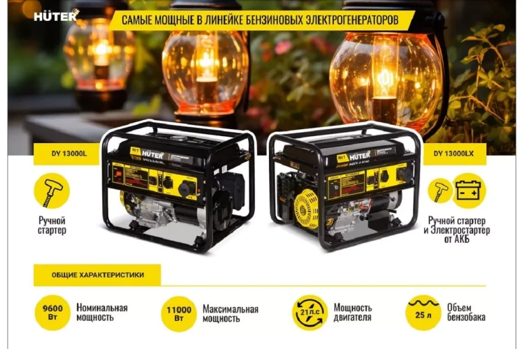 Электрогенератор DY13000LX Huter 64/1/79 купить в Тюмени