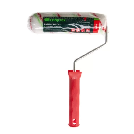 Валик &quot;Эмали&quot; , 180 мм, ворс 12 мм, D - 36 мм, D ручки - 6 мм, полиамид, полиакрил Сибртех 80200 купить в Тюмени