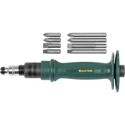 Отвертка KRAFTOOL ударно-поворотная, реверсивная, сменные биты, 8шт, набор 10 предметов 25550-H10 купить в Тюмени