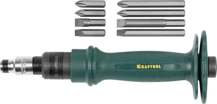 Отвертка KRAFTOOL ударно-поворотная, реверсивная, сменные биты, 8шт, набор 10 предметов 25550-H10 купить в Тюмени