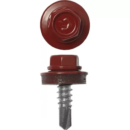 Саморезы ЗУБР &quot;ПРОФЕССИОНАЛ&quot; окраш., RAL 3003 рубин.-красн., для крепл. кров. матер. к металл. констр., 5.5x25мм, 420шт 4-300315-55-025-3003 купить в Тюмени