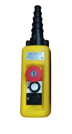 Пульт управления XAC-A2913Y для тали (2 кнопки, 2 скорости, ключ-марка, стоп, IP65, 380В) 1049278 купить в Тюмени