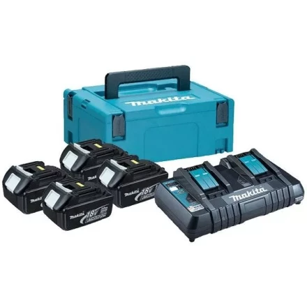 Набор 4 аккумулятора Makita BL 1850B 198312-4, 5 Ач и Зарядное устройство DC 18 RD в MakPac купить в Тюмени