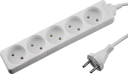 Удлинитель &quot;TOPELECTRO&quot; электрический, ПВС 2х1мм2, 5 гнезд, 3500 Вт, 1.5м, STAYER 55050-1.5 купить в Тюмени