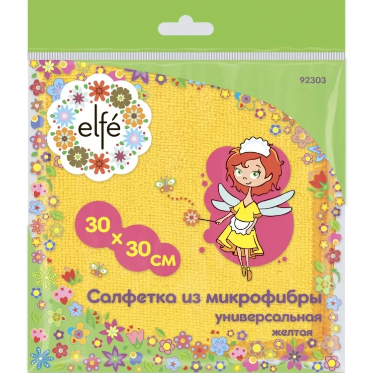 Салфетка универсальная из микрофибры желтая 300х300 мм Elfe 92303 купить в Тюмени