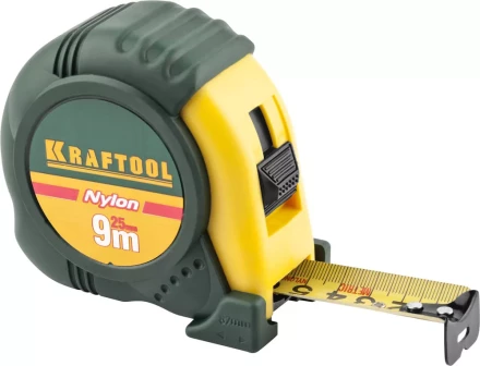 Рулетка KRAFTOOL &quot;EXPERT&quot; с нейлоновым покрытием, обрезин корпус, 9/25мм 34122-09_z01 купить в Тюмени