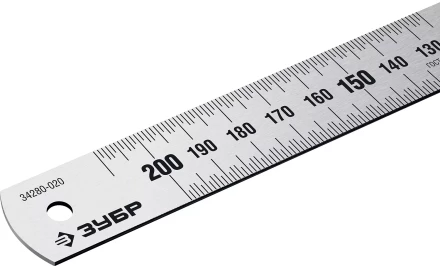 ЗУБР Про-20, длина 0.20 м, усиленная нержавеющая линейка, Профессионал (34280-020) купить в Тюмени