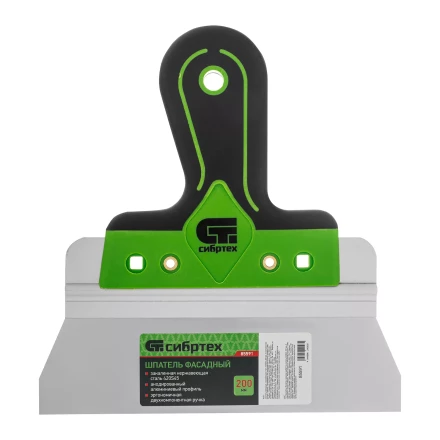 Шпатель фасадный Сибртех , нержавеющая сталь 420S45, 200 мм, 2-компонентная ручка, 85591 купить в Тюмени