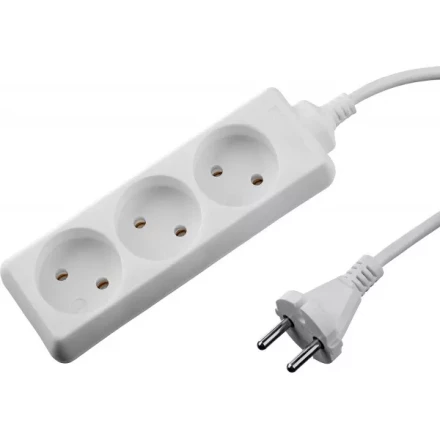 Удлинитель &quot;TOPELECTRO&quot; электрический, ПВС 2х1мм2, 3 гнезда, 3500 Вт, 1.5м, STAYER 55030-1.5 купить в Тюмени