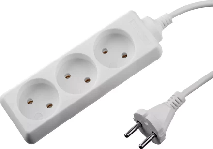 Удлинитель &quot;TOPELECTRO&quot; электрический, ПВС 2х1мм2, 3 гнезда, 3500 Вт, 1.5м, STAYER 55030-1.5 купить в Тюмени