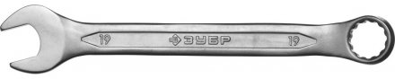 Ключ ЗУБР &quot;МАСТЕР&quot; гаечный комбинированный, Cr-V сталь, хромированный, 19мм 27087-19 купить в Тюмени