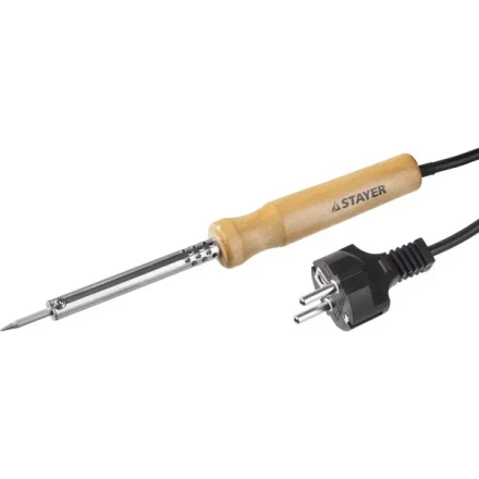 Паяльник MAXTerm с деревянной рукояткой, жало- конус, STAYER 55310-30, 30 Вт 55310-30 купить в Тюмени