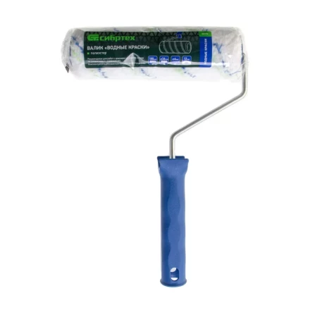Валик &quot;Водные краски&quot;, 180 мм, ворс 12 мм, D - 36 мм, D ручки - 6 мм, полиэстер Сибртех 80192 купить в Тюмени
