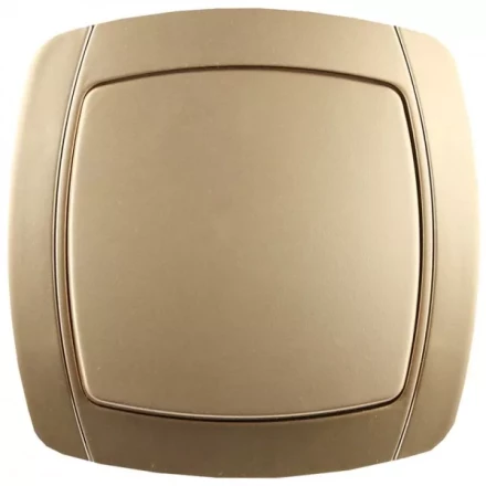 Выключатель СВЕТОЗАР &quot;АКЦЕНТ&quot; одноклавишный в сборе, цвет золотой металлик, 10А/~250В SV-54230-GM купить в Тюмени