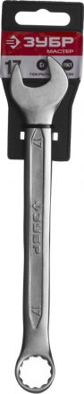 Ключ ЗУБР &quot;МАСТЕР&quot; гаечный комбинированный, Cr-V сталь, хромированный, 17мм 27087-17 купить в Тюмени