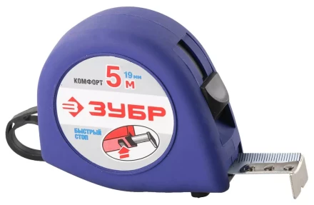 Рулетка ЗУБР &quot;СТАНДАРТ&quot;, корпус с резиновым напылением, 5м/19мм 34016-5 купить в Тюмени