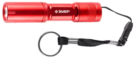 Фонарь ЗУБР &quot;МАСТЕР&quot; ручной, алюминиевый корпус, 1 сверхъяркий светодиод, 1АА, красный 56220-R купить в Тюмени