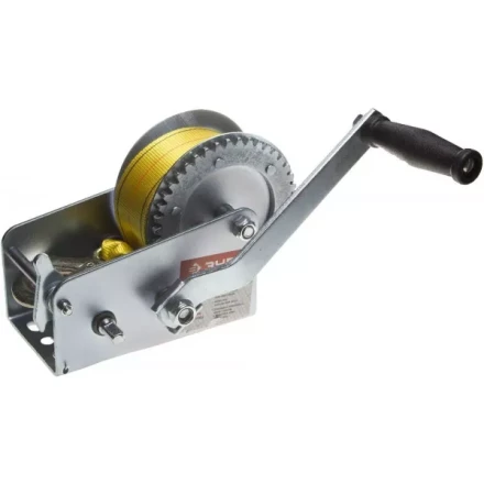 Лебедка ручная барабанная ЗУБР &quot;ПРОФЕССИОНАЛ&quot;, тяговая, ленточная, 0,9т, 10м 43115-0.9 купить в Тюмени